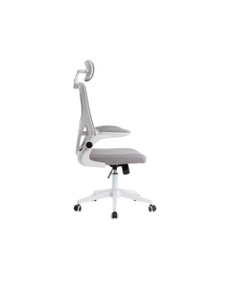Silla q-connect ergonomica pal ermo malla base nylon alt max 1300 anc 610 prof 600 ruedas premium color blanco gris
