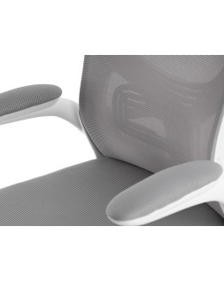 Silla q-connect ergonomica pal ermo malla base nylon alt max 1300 anc 610 prof 600 ruedas premium color blanco gris