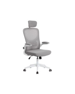 Silla q-connect ergonomica pal ermo malla base nylon alt max 1300 anc 610 prof 600 ruedas premium color blanco gris