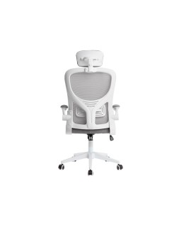 Silla q-connect ergonomica pal ermo malla base nylon alt max 1300 anc 610 prof 600 ruedas premium color blanco gris