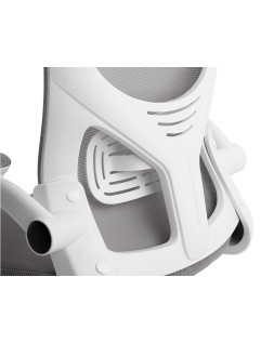 Silla q-connect ergonomica pal ermo malla base nylon alt max 1300 anc 610 prof 600 ruedas premium color blanco gris