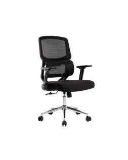Silla q-connect oficina lucca malla base metalica alt max 1090 anc 700 prof 650 ruedas premium color negro