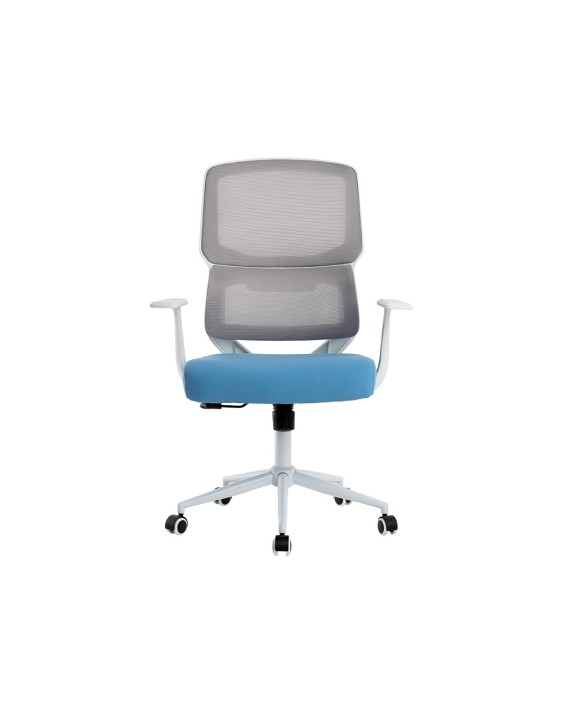 Silla q-connect oficina lucca malla base metalica alt max 1090 anc 700 prof 650 ruedas premium color blanco gris azul