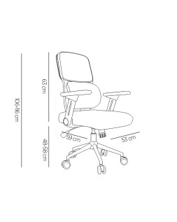 Silla q-connect oficina lucca malla base metalica alt max 1090 anc 700 prof 650 ruedas premium color blanco gris azul