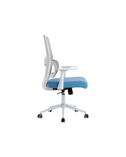 Silla q-connect oficina lucca malla base metalica alt max 1090 anc 700 prof 650 ruedas premium color blanco gris azul