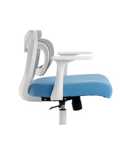 Silla q-connect oficina lucca malla base metalica alt max 1090 anc 700 prof 650 ruedas premium color blanco gris azul