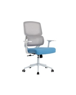 Silla q-connect oficina lucca malla base metalica alt max 1090 anc 700 prof 650 ruedas premium color blanco gris azul