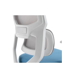 Silla q-connect oficina lucca malla base metalica alt max 1090 anc 700 prof 650 ruedas premium color blanco gris azul