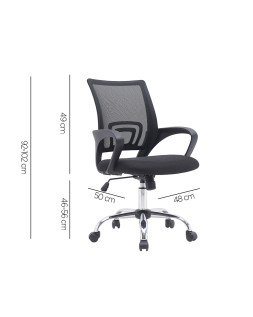 Silla q-connect oficina siena malla base metalica alt max 1000 anc 560 prof 570 ruedas premium color negro