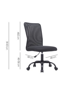 Silla q-connect oficina parma malla sin reposabrazos alt max 990 anc 480 prof 590 color negro