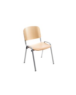 Silla rocada confidente estructura metalica asiento y respaldo madera natural 570x410x810 mm