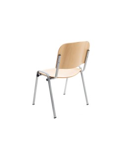 Silla rocada confidente estructura metalica asiento y respaldo madera natural 570x410x810 mm