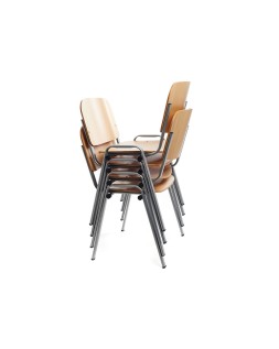 Silla rocada confidente estructura metalica asiento y respaldo madera natural 570x410x810 mm