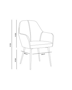 Silla q-connect confidente siemione base metalica alt max 820 anc 570 prof 580 color marron arena