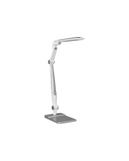 Lampara de escritorio q-connect led 9w 550 lm tactil 3 niveles color brazo y base oscilantes plateado