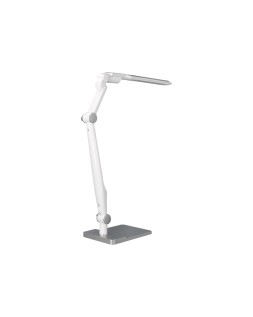 Lampara de escritorio q-connect led 9w 550 lm tactil 3 niveles color brazo y base oscilantes plateado