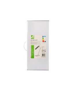 Lampara de escritorio q-connect led 9w 550 lm tactil 3 niveles color brazo y base oscilantes plateado