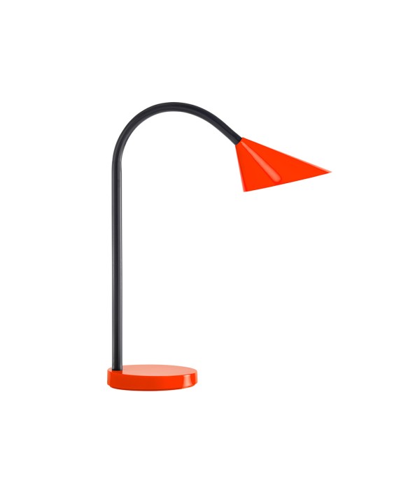 Lampara de escritorio unilux led 6w 625lm brazo flexible rojo