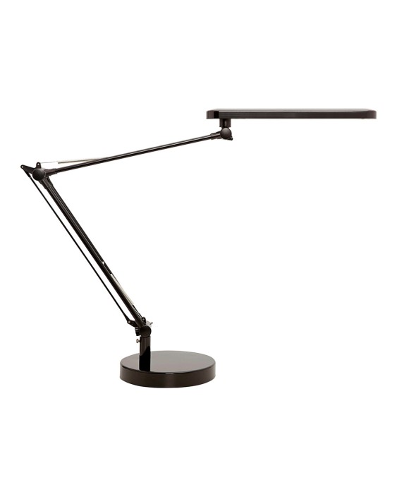Lampara de escritorio unilux led 7w 665lm cabezal giro 360ºbrazo 3 articulaciones negro/madera