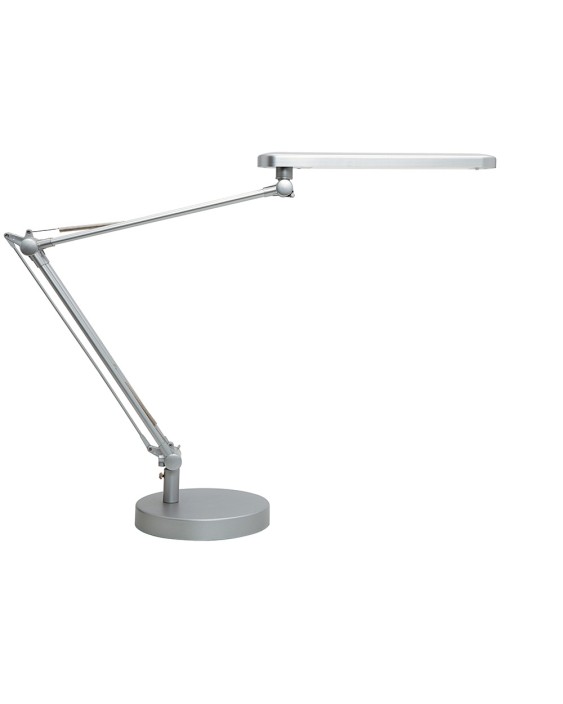 Lampara de escritorio unilux led 7w 665lm cabezal giro 360ºbrazo 3 articulaciones gris metalizado