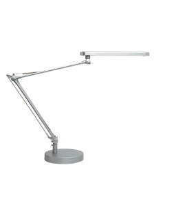 Lampara de escritorio unilux led 7w 665lm cabezal giro 360ºbrazo 3 articulaciones gris metalizado