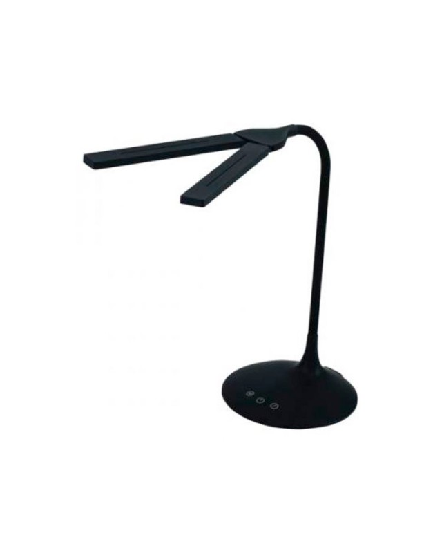 Lampara de escritorio archivo 2000 led 6w 280lm doble cabezal brillo regulable 2 niveles color recargable negro