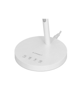 Lampara de escritorio q-connect led 6w 360 lm tactil 3 niveles color luz nocturna cabeza orientable blanco