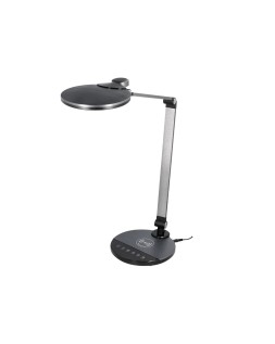 Lampara de escritorio q-connect led 9w 600 lm tactil 3 niveles color cabeza brazo orientable inalambrica negro