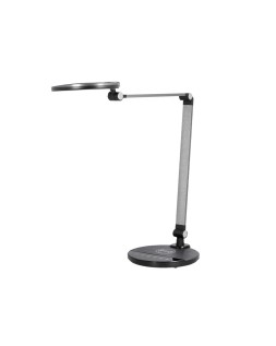 Lampara de escritorio q-connect led 9w 600 lm tactil 3 niveles color cabeza brazo orientable inalambrica negro