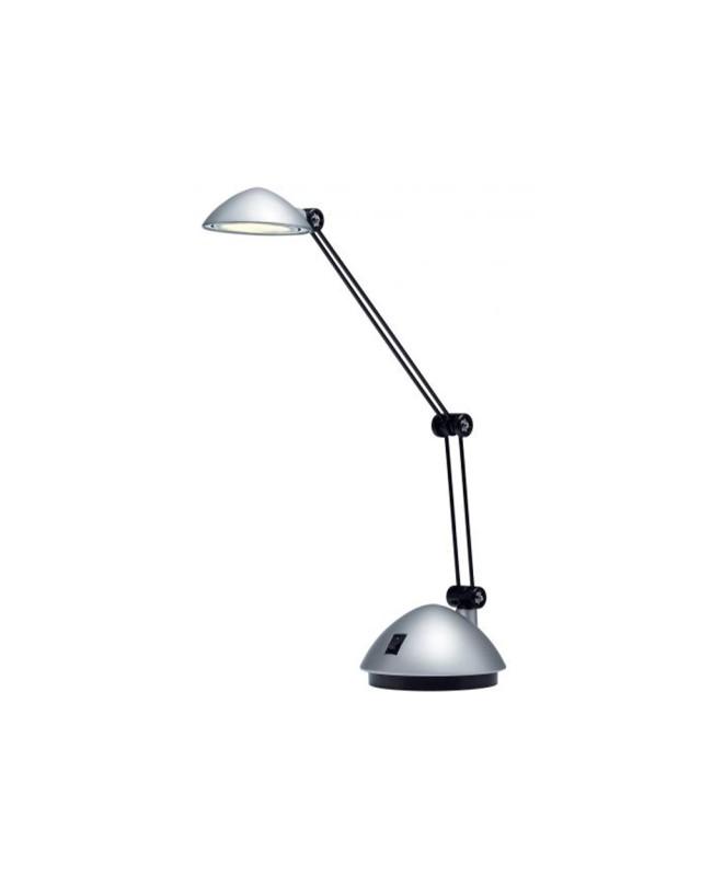 Lampara de escritorio archivo 2000 led 3w 200lm brazo articulado luz calida plata metalizado