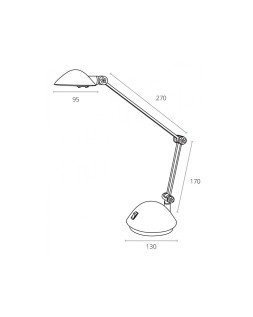 Lampara de escritorio archivo 2000 led 3w 200lm brazo articulado luz calida plata metalizado