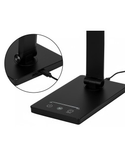Lampara de escritorio q-connect vega led 10w 400 lm tactil 5 niveles de color brillo regulable color negro