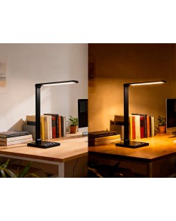 Lampara de escritorio q-connect vega led 10w 400 lm tactil 5 niveles de color brillo regulable color negro