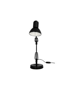 Lampara de escritorio q-connect polaris metalica con interruptor brazo doble tres articulaciones color negro