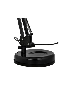 Lampara de escritorio q-connect polaris metalica con interruptor brazo doble tres articulaciones color negro