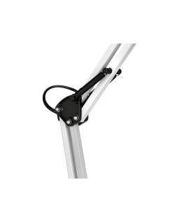 Lampara de escritorio q-connect polaris metalica con interruptor brazo doble tres articulaciones color blanco