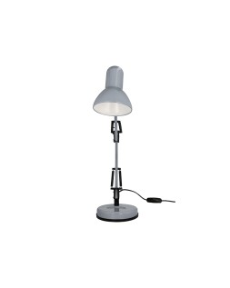 Lampara de escritorio q-connect polaris metalica con interruptor brazo doble tres articulaciones color plata