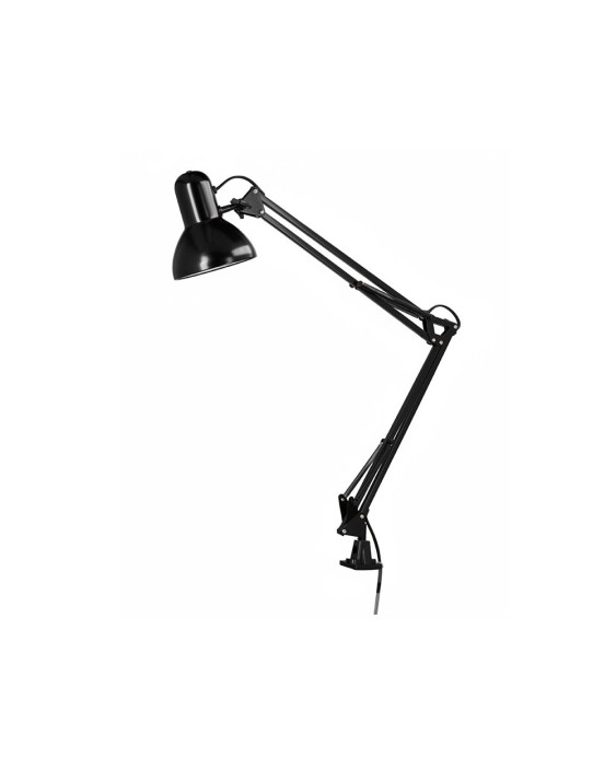 Lampara de escritorio q-connect antares metalica conpinza interruptor brazo doble 3 articulaciones color negro