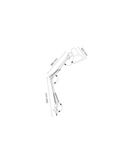 Lampara de escritorio q-connect antares metalica conpinza interruptor brazo doble 3 articulaciones color plata