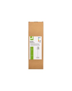 Lampara de escritorio q-connect nova led 2w 200 lm metalica tactil recargable usb-c color blanco