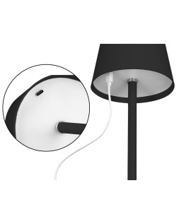 Lampara de escritorio q-connect nova led 2w 200 lm metalica tactil recargable usb-c color negro