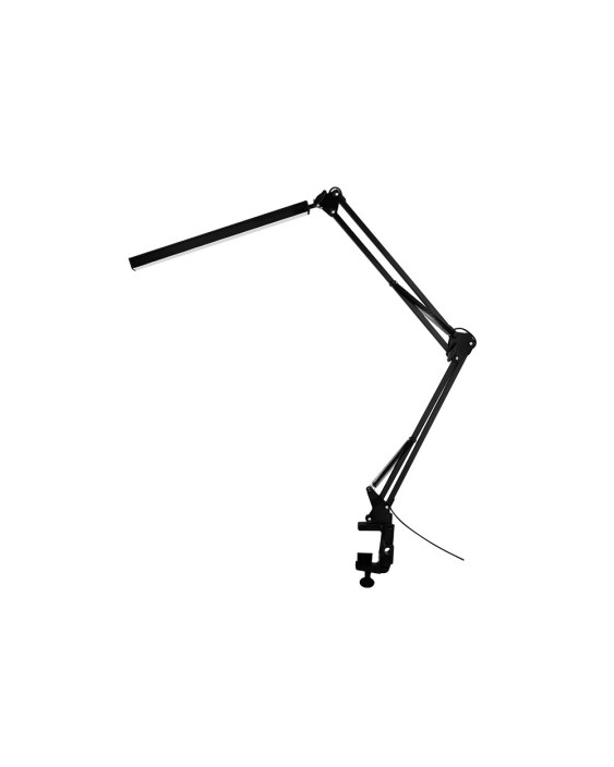 Lampara de escritorio q-connect rigel led 8w 320 lm aluminio con pinza brazo doble3 articulaciones color negro