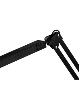 Lampara de escritorio q-connect rigel led 8w 320 lm aluminio con pinza brazo doble3 articulaciones color negro