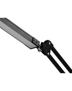 Lampara de escritorio q-connect rigel led 8w 320 lm aluminio con pinza brazo doble3 articulaciones color negro