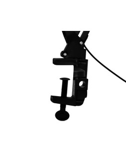 Lampara de escritorio q-connect hadar led 8w 380lm aluminio con pinza y lupa brazo doble color negro