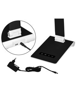 Lampara de escritorio q-connect sirio led 13w 800 lmtactil 3 niveles de color brillo regulable color negro