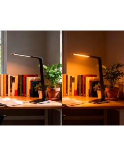 Lampara de escritorio q-connect sirio led 13w 800 lmtactil 3 niveles de color brillo regulable color negro