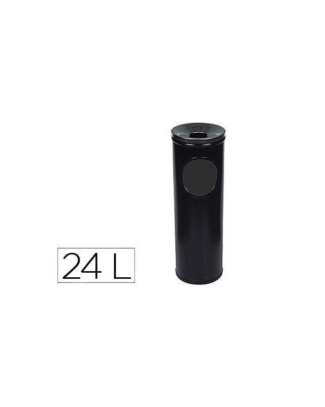 Cenicero papelera redondo 401 negro metalico 66x21,5 cm