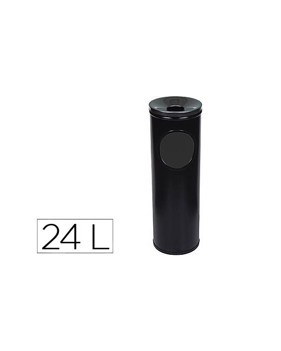 Cenicero papelera redondo 401 negro metalico 66x21,5 cm