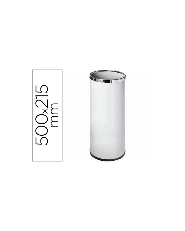 Paraguero metalico 301 blanco aros cromados 50x21,5 cm